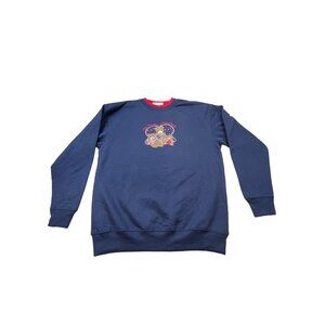MC Sportswear Women Medium Blue Grandma Bear Sweatshirt Granny Cottage Core Boho